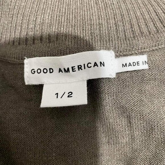 Good American Size 1/2  Top Blouse Pullover Olive Sweater Pullover - Picture 4 of 5